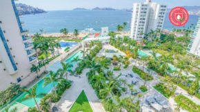 HostPal Increible departamento frente a la playa con alberca